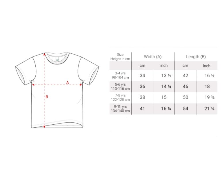 Kids T-Shirt Size Guide
